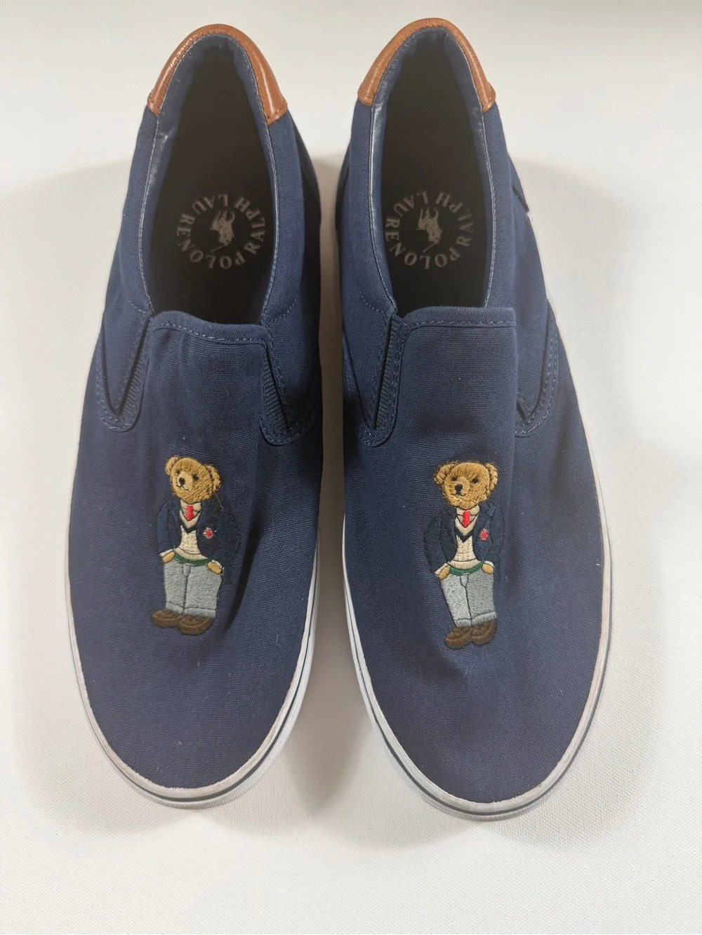 Polo Ralph Lauren Thompson III Polo Bear Navy Slip On Sneakers Men’s 11D